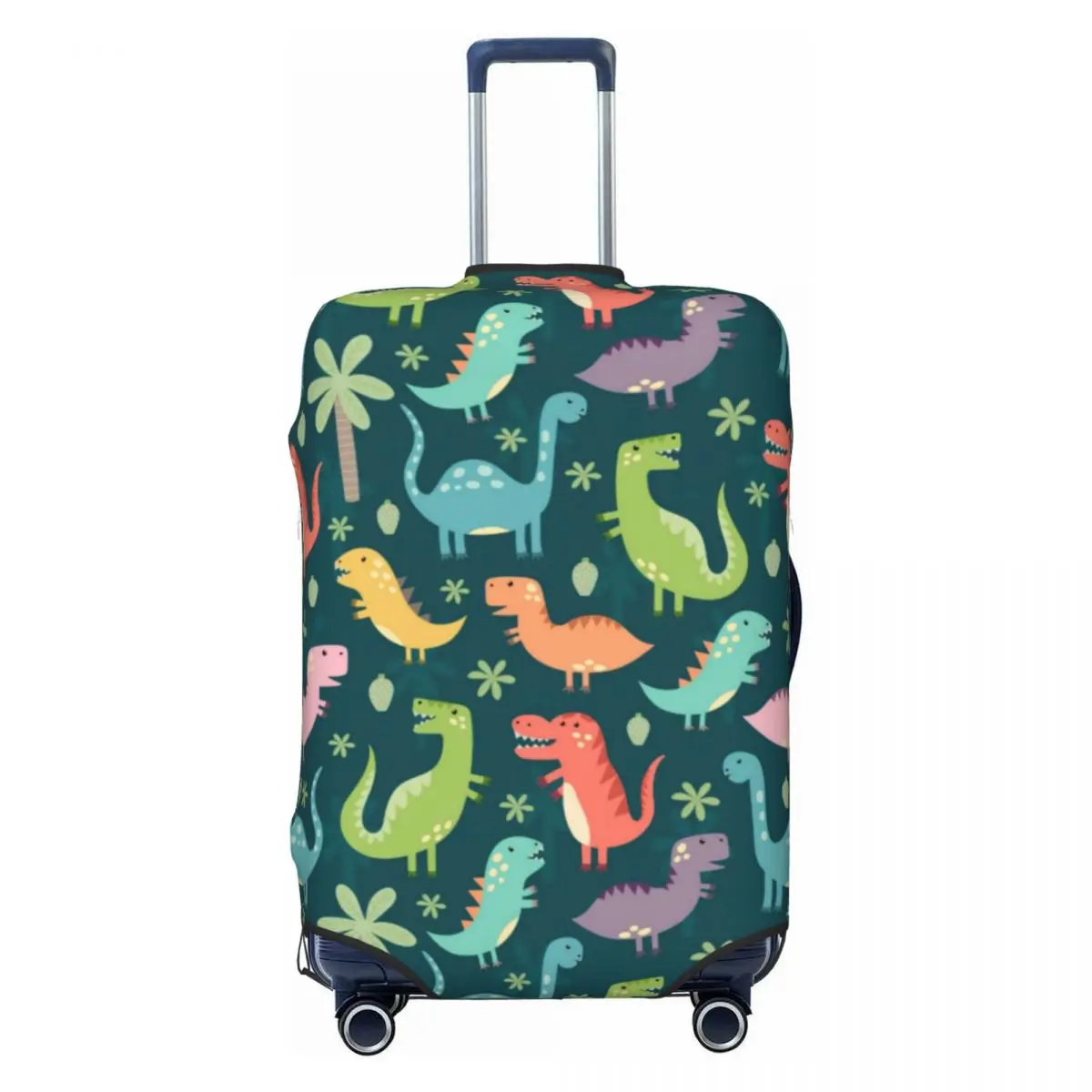 Cute Colorful Dinosaurs Suitcase Cover Tyrannosaurus Rex Dinosaur Capri Business Holiday Fun Luggage Accesories Protector
