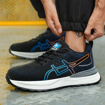 Scarpe con punta in acciaio per uomo Donna Scarpe da ginnastica antiscivolo per la sicurezza sul lavoro Scarpe da costruzione industriali Scarpe antiforatura anti-sfondamento 1