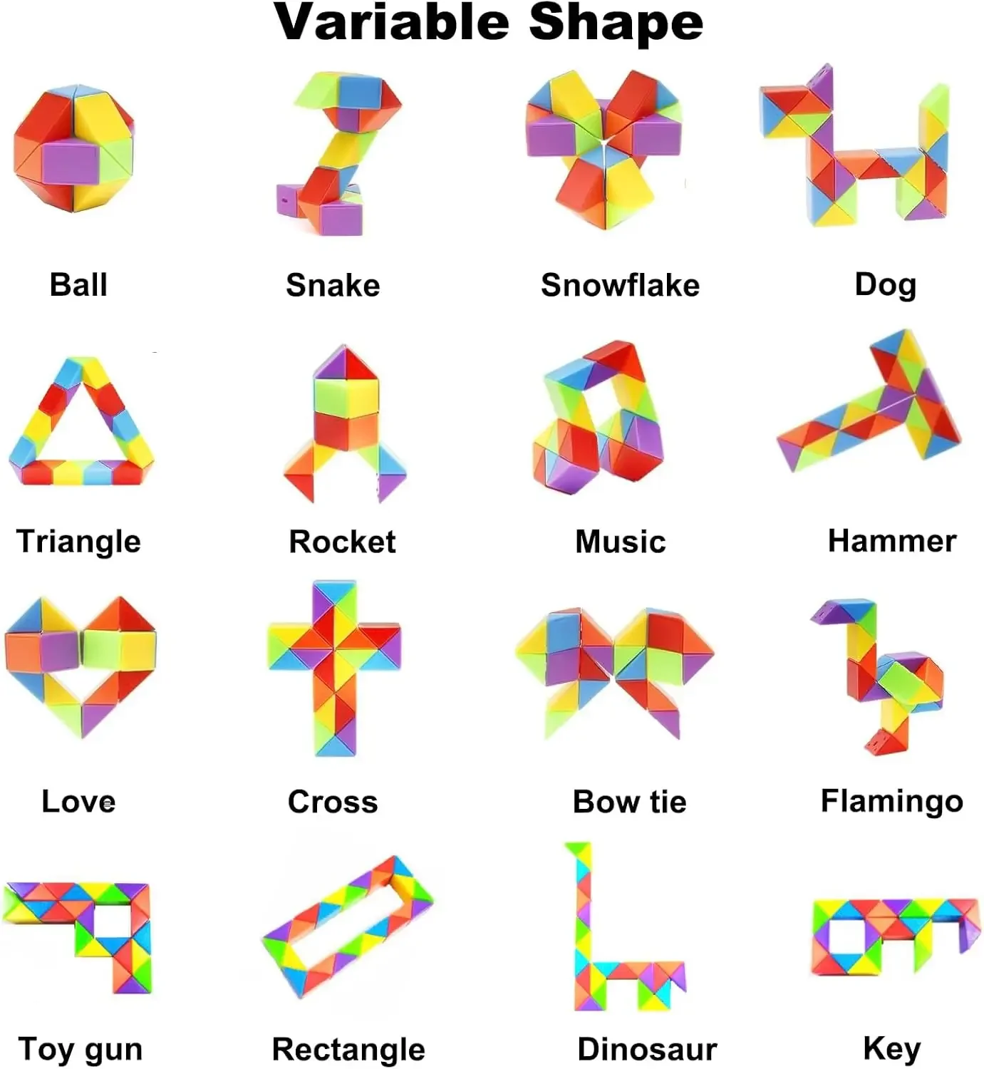 3pcs Mini Fidget Snake Cube Puzzle Toys Rainbow Twist Puzzle Toy Gift for Kids Stocking Stuffers Party Favors Goodie Bag Fillers