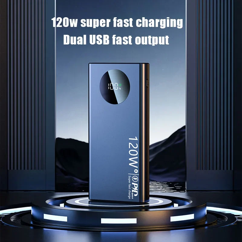 Lenovo 120W Fast Charging Power Bank 50000mAh High Capacity Portable Battery Charger For iPhone Samsung Huawei