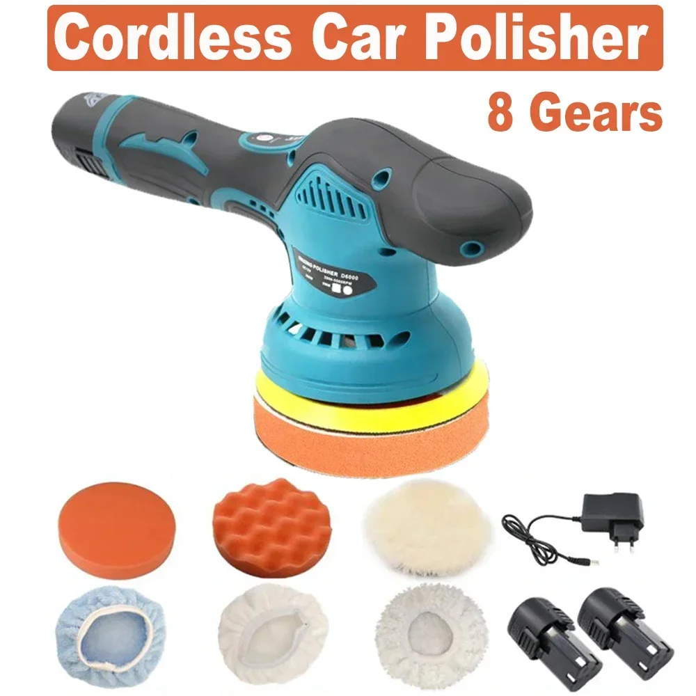 12V Cordless Car Polisher 8 Gears 380W Lithium Electric Polishing Waxing Machine For Repairing Scratches Wireless Sander Polish car polisher