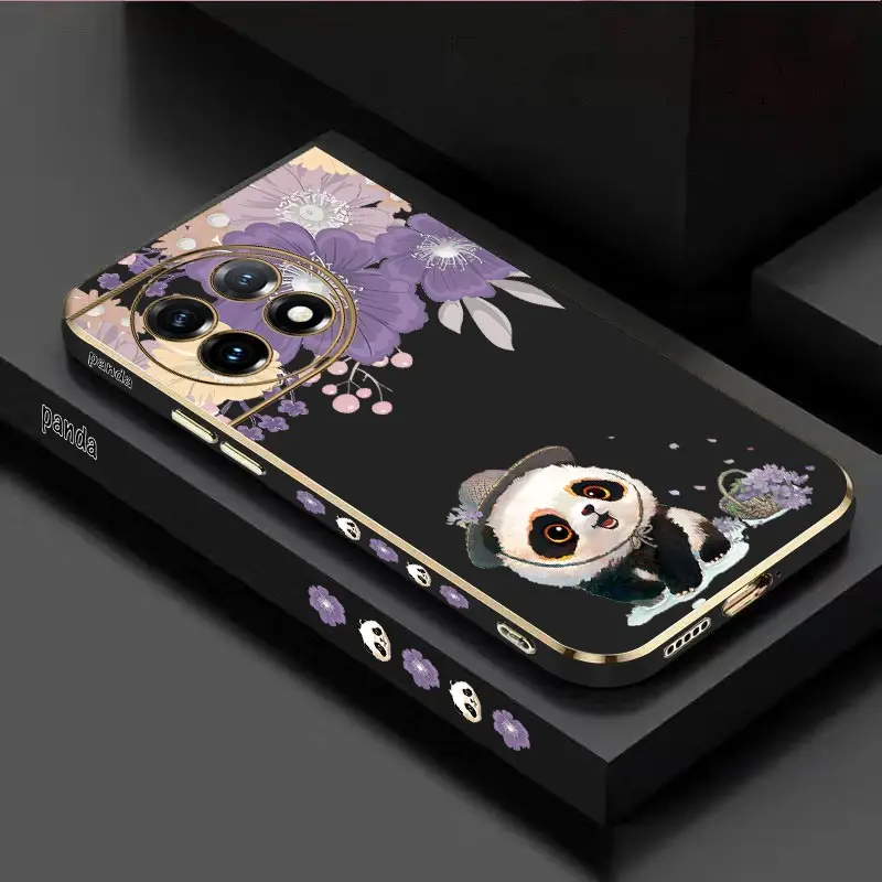 Flower Panda Luxury Plating Phone Case Cover