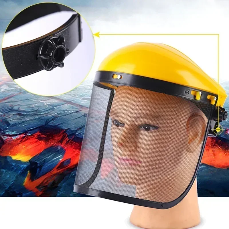 Splash Prevention Electric Cutting Gardening Protection Mesh Face Shield Protective Mask Chainsaw Helmet Safety Helmet