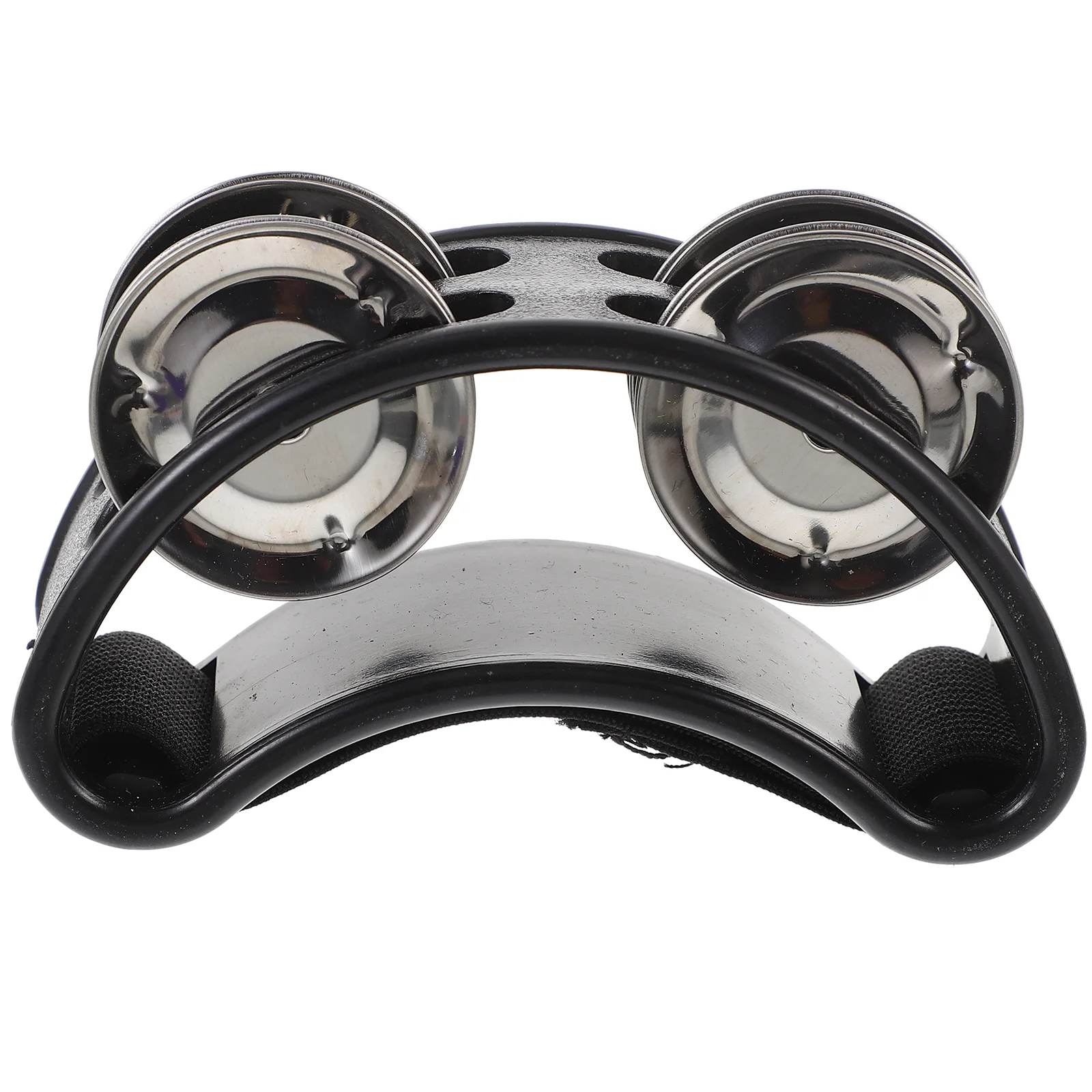 

1PC Tambourine, Shaking Tambourine with Double Row Metal Jingles& Elastic Band, Percussion Musical Instrument Black
