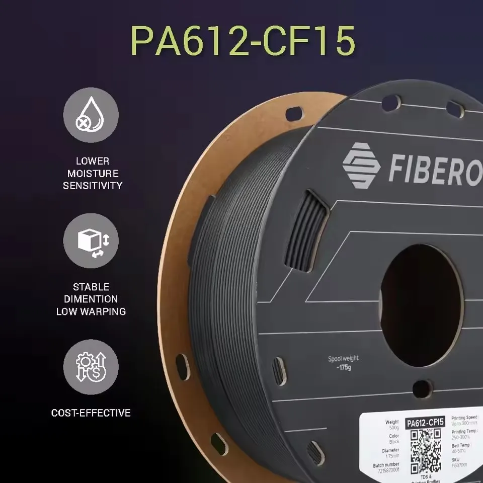 PA612-CF15 3D 필라멘트 1.75mm 0.5kg 폴리메이커 파이버온 탄소섬유 강화 나일론 고강도 엔지니어링 소재