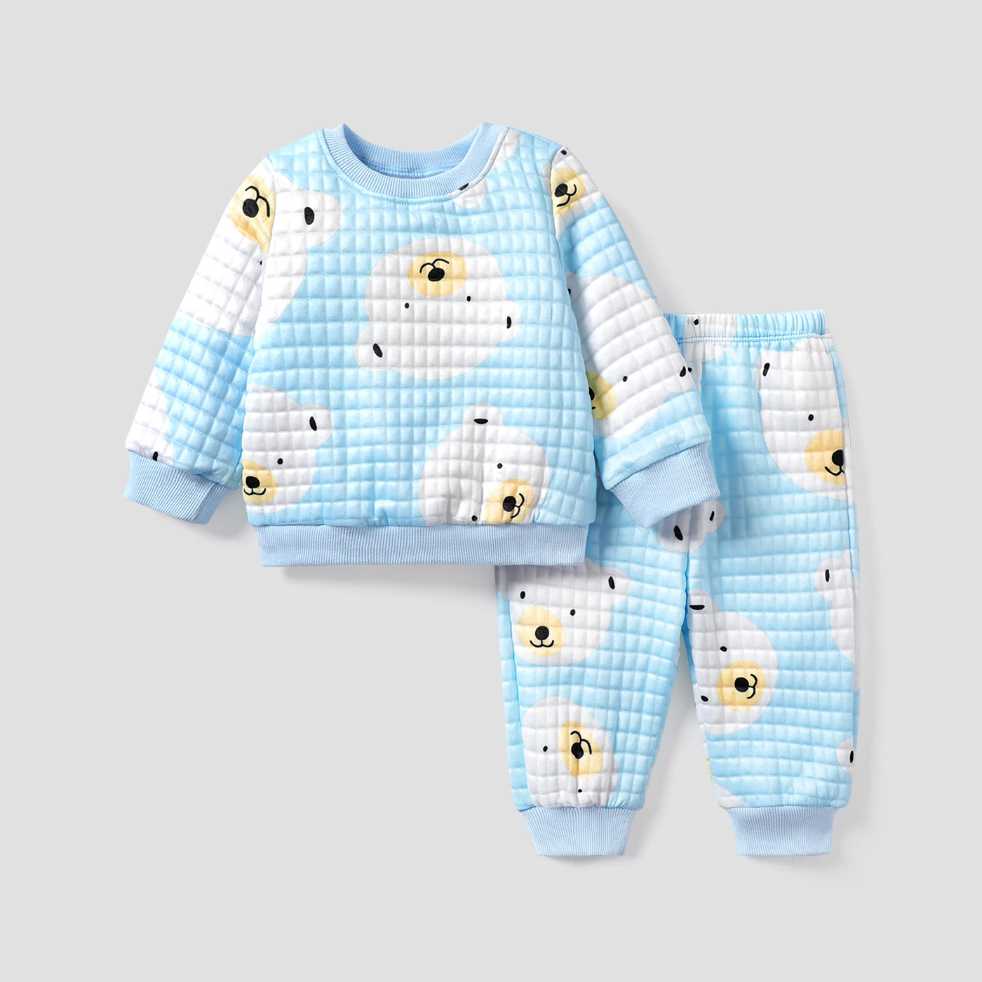 

PatPat 2PCS Baby Boy Childlike Bear Pattern Set