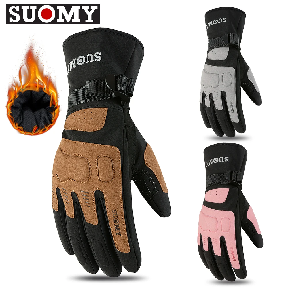 SUOMY Winter Motorcycle Gloves Waterproof Moto Motocross Gloves Windproof Warm Glove Touch Screen Motorbike Riding Guante Summer