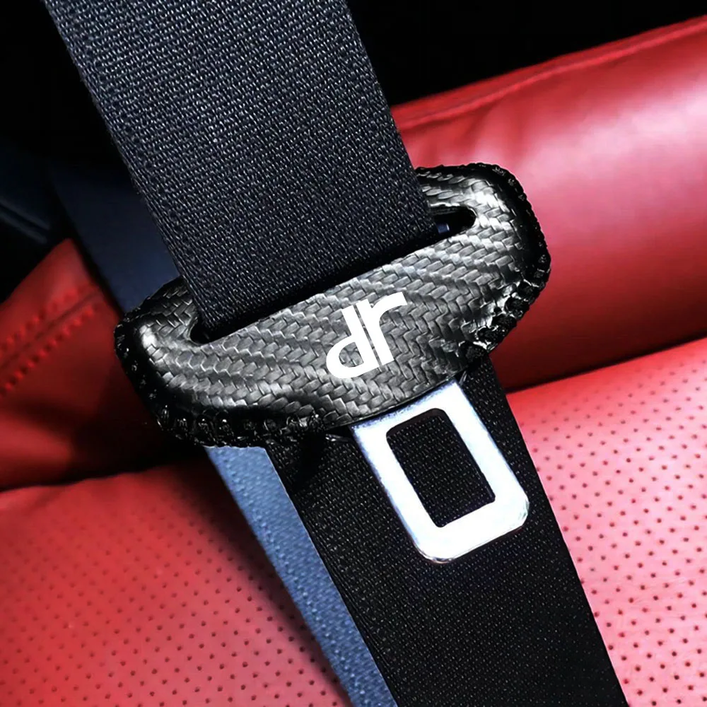 2pcs Car Seat Belt Buckle Plug Leather Protective Covers for DR Motors DR Zero DR3 5.0 4.0 6.0 F35 Zero DR1 2 3 S2 1 F35