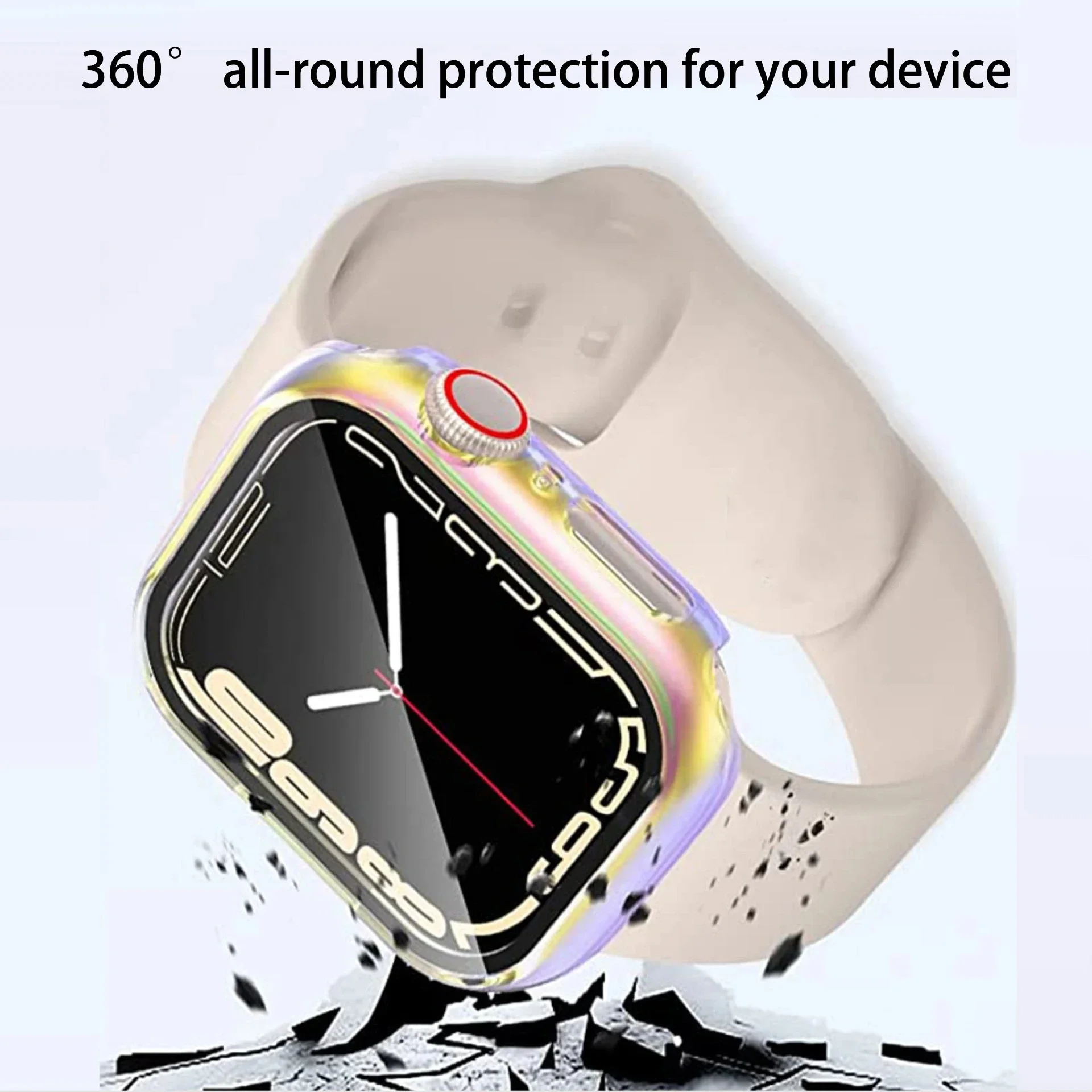 Vibrant Watch Case with Built-in Tempered Glass Screen Protector