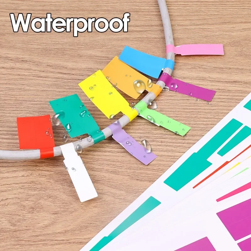 Colorful Waterproof Self-Adhesive Cable Label Stickers - Pack of 240/480