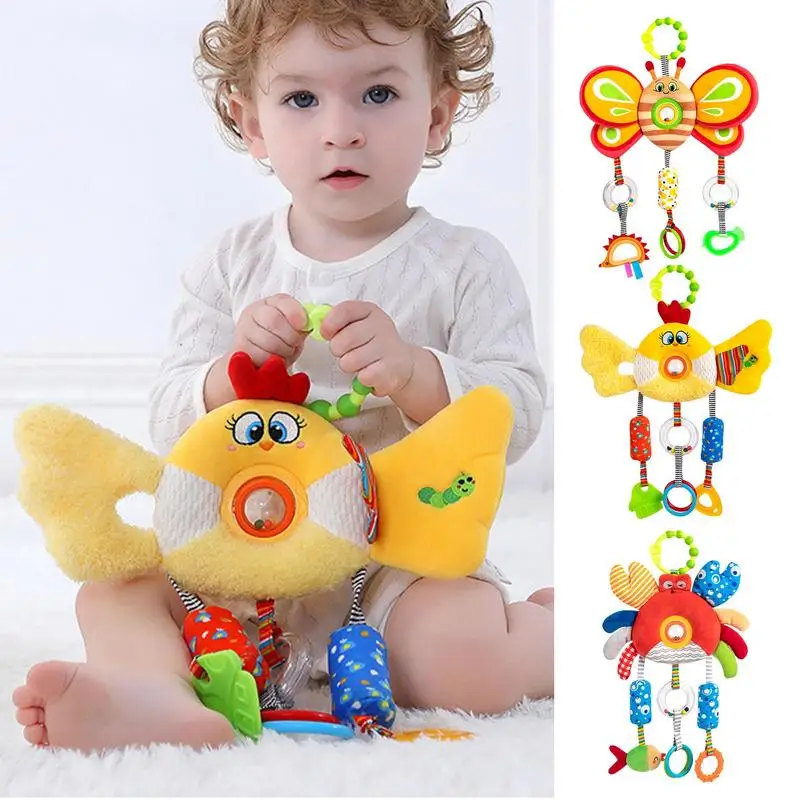 

Car Seat Toy Bar Cute Educational Toys Interactive Sensory Toys Soft Newborn Toys Funny Hangings Toys For Carseat Aged 0-3