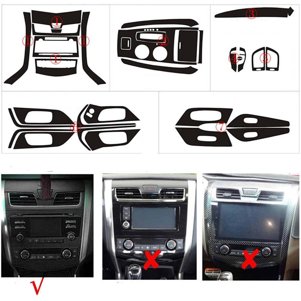 

Высококачественная текстура из углеродного волокна винил для Nissan Altima 2013-2015 Teana углеродное волокно средняя вентиляция крышка отделка