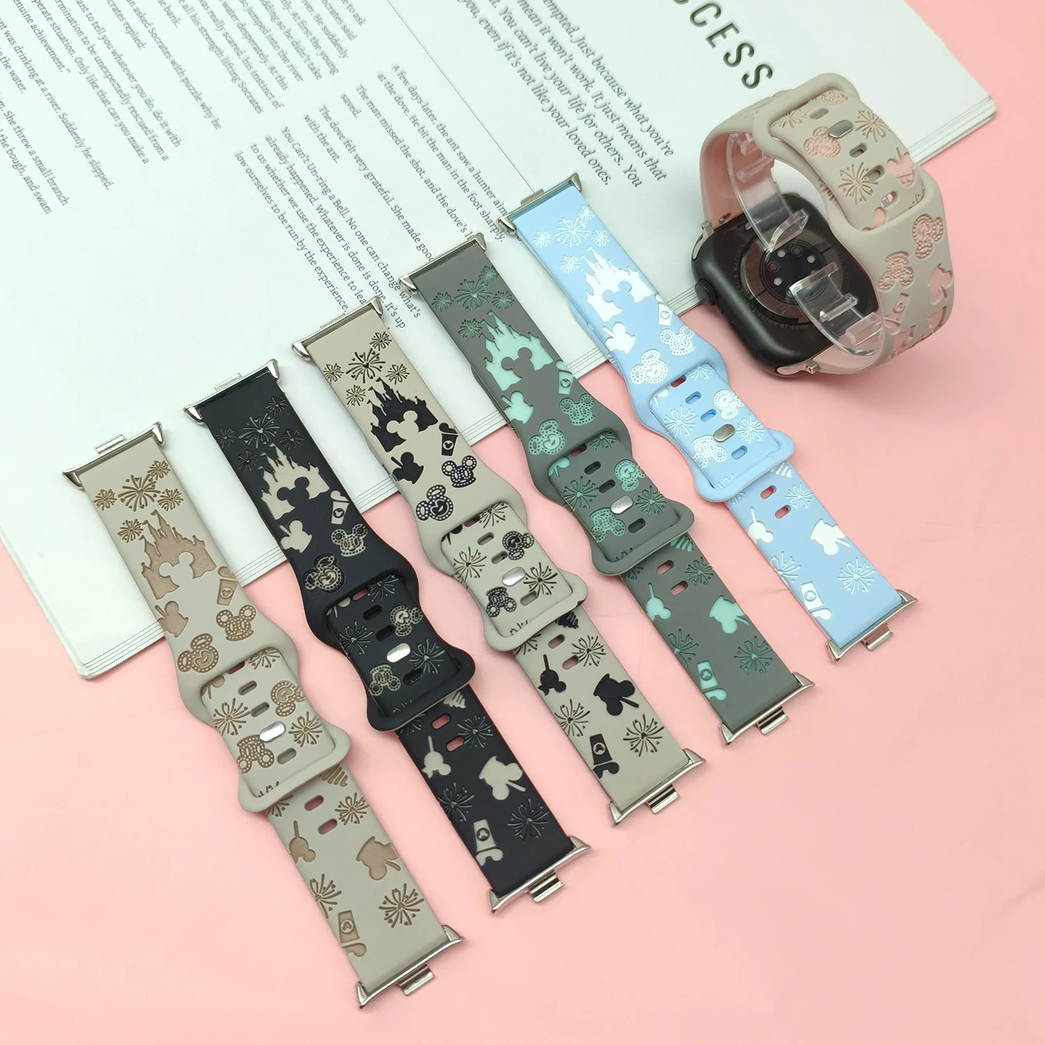 Geschnitztes Löwenzahn-Zweifarbiges weiches Silikonarmband für Redmi Watch4 5 für Xiaomi Band 8/9 Pro, elegantes Damenarmband, universell 20 mm – Detail 4