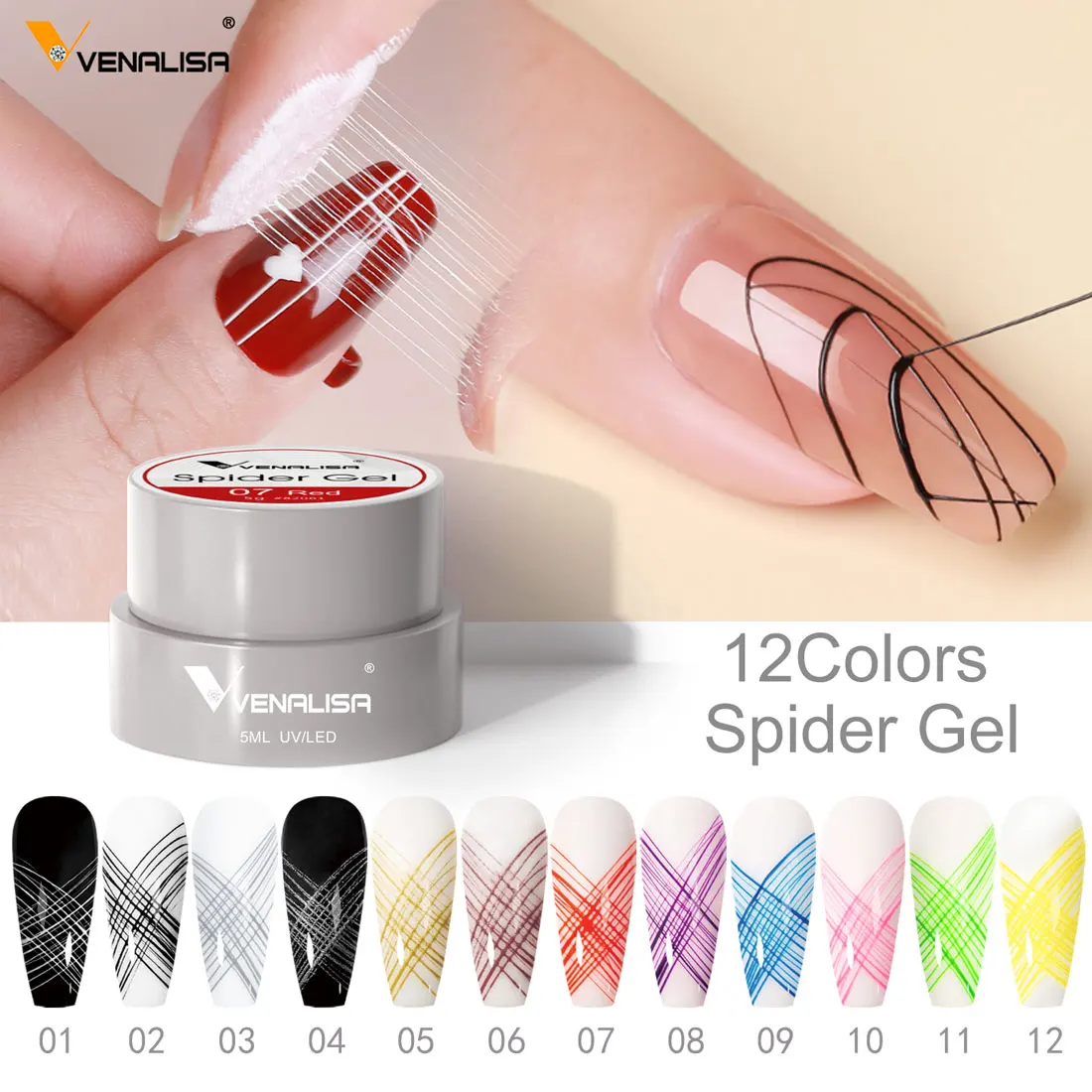 Spider Gel Nagellack 8 Ml – UV/LED Aushärtend Für Spinnenmuster & Nageldesign | Vegan & Tierversuchsfrei