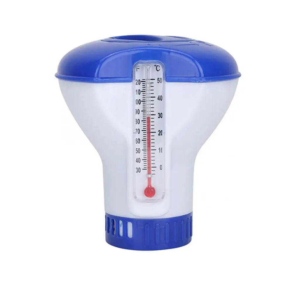 Pool Chlorine Dispenser Swimming Pool Floating Dispenser With Thermometer Disinfecting Thermometer Swimming Pool Accessories