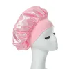 Women Night Sleep Hair Caps Silky Bonnet Satin Double Layer Adjust Head Cover Hat For Curly Springy Hair Styling Accessories 4