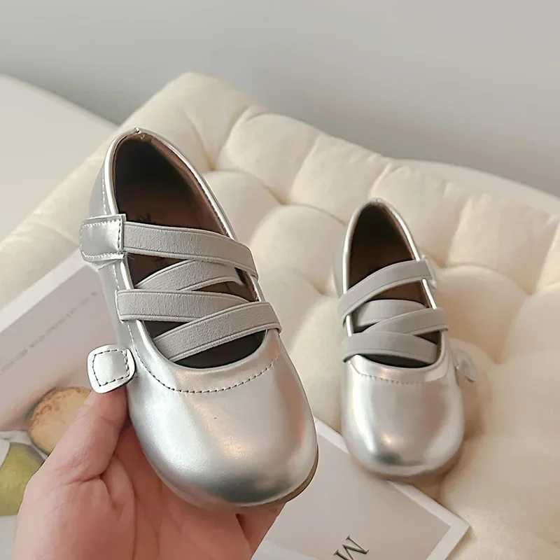 Fashion Girls' Ballet Shoes Spring Autumn New Little Kids Princess Shoes Soft Sole Fashion Baby Small PU Leather Flats