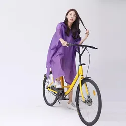 All-Weather Transparent Windproof Rain Poncho - Height 160-180 cm (Purple)