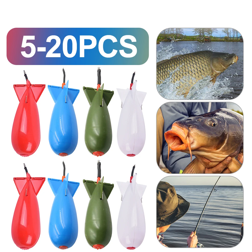 5-20P Carp Fishing Feeder 3 Size Fishing Feeder Spod Bomb PP Material Carp  Fishing Bait Feeder Long Shot Tackle Gear Accessories