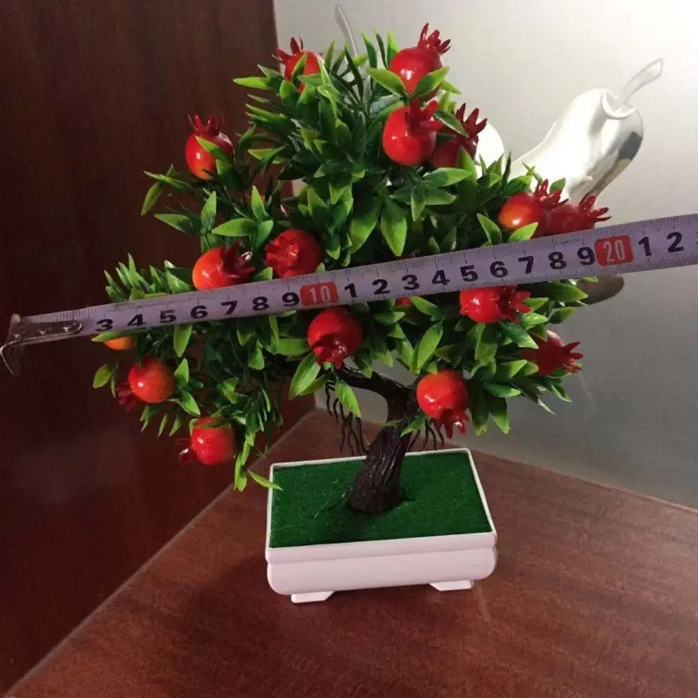 NEUE mehrfarbige künstliche Früchte Bonsai Granatapfel Chili Orange Beeren Pfirsich Obst Baum Topf grüne Blätter Foto Requisiten – Detail 14