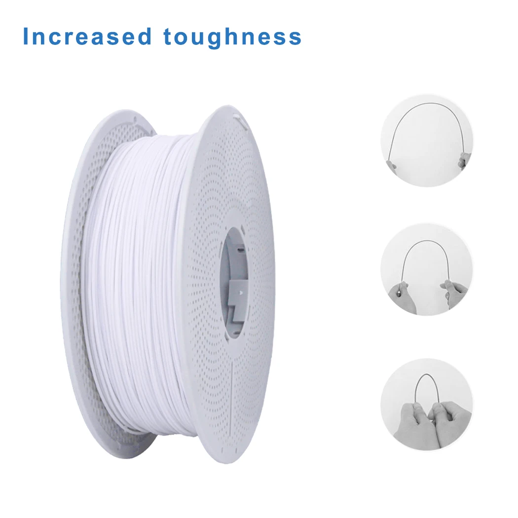 TPU 화이트 1KG 필라멘트 1.75mm, TPU 95A 유연한 3D 프린터 필라멘트(광택 마감), 대부분의 FDM 3D 프린터에 적합, 1kg S