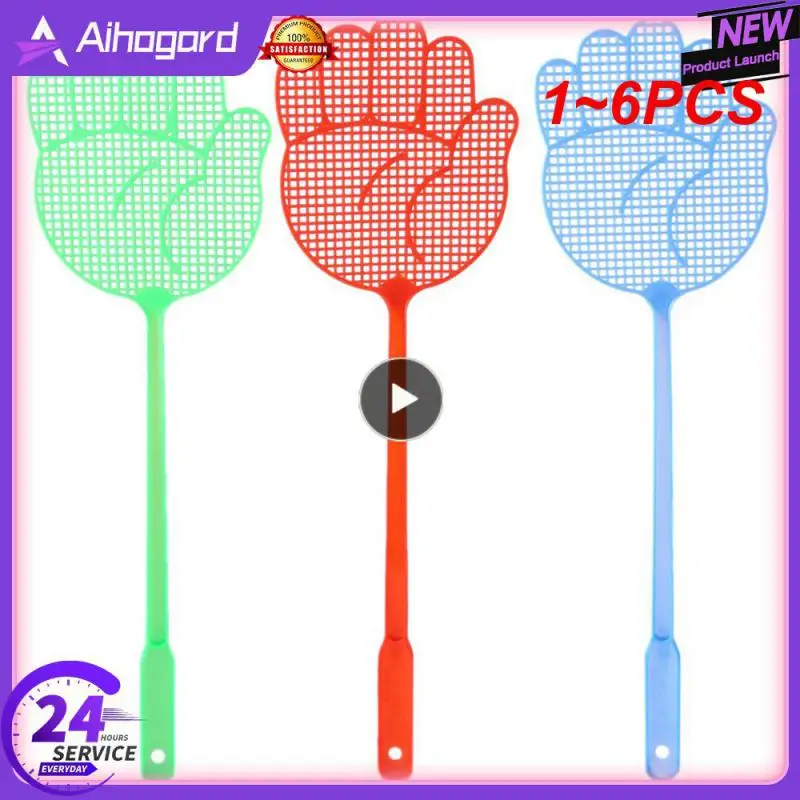 1~6PCS Palm Shaped Fly Swatter Plastic Fly Swatters Mosquito Pest Control Insect Killer Home Kitchen Accessories Random Color