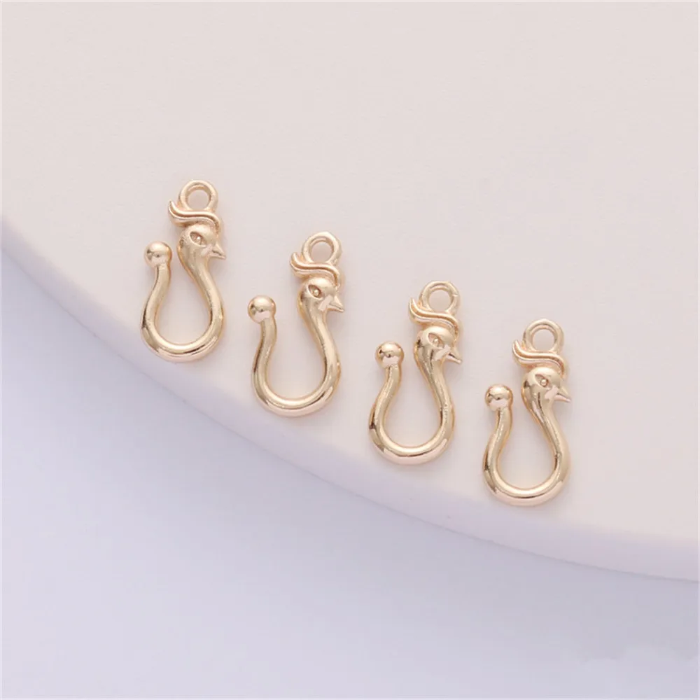 

14K gold clad connection buckle phoenix vermilion bird hook buckle diy handmade hook chain closing jewelry accessories