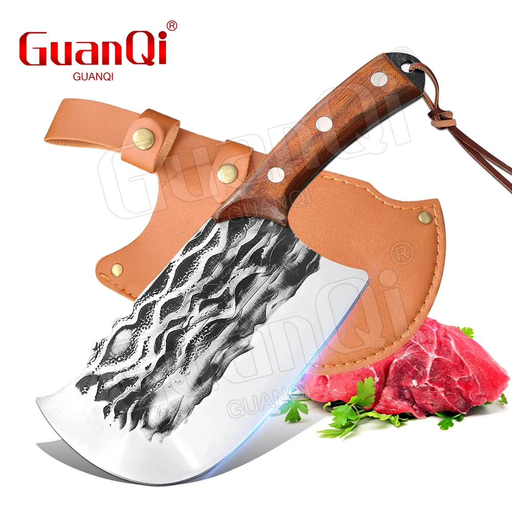 

Stainless Steel Bone Chopping Knife High Hardness Butcher Knife Meat Vegetables Slicing Cleaver Forged Kitchen Chef Knife