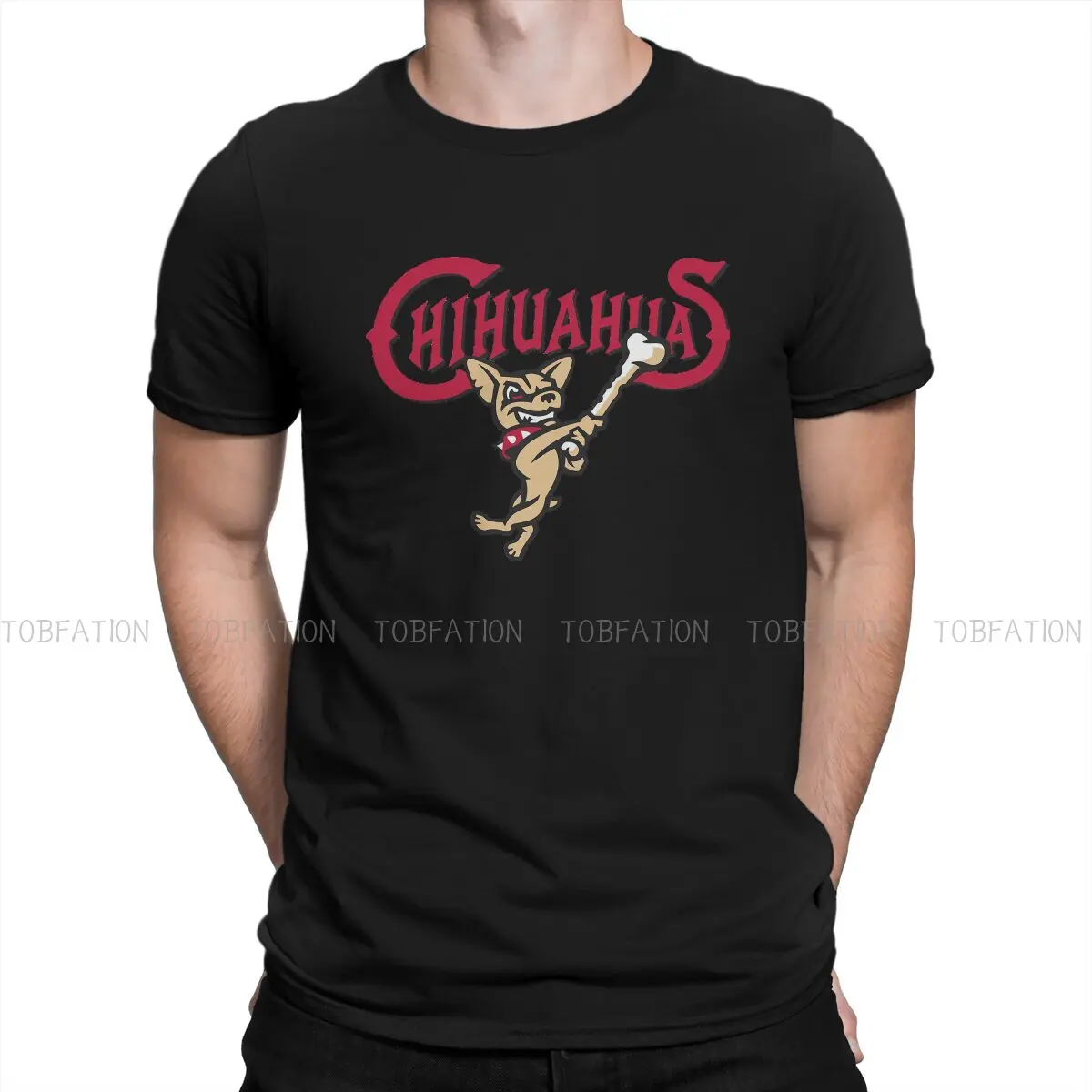 

Playing Baseball O Neck TShirt Chihuahua Funny and Cute Fabric Classic T Shirt Man's Tops Individuality Hot Sale