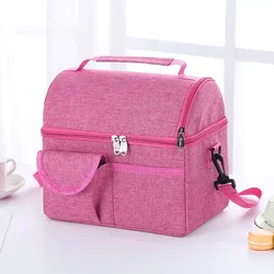 Insulated Reusable Thermal Cooler and Lunch Bag - Leakproof and Waterproof, 8L Capacity, (Rose Red)
