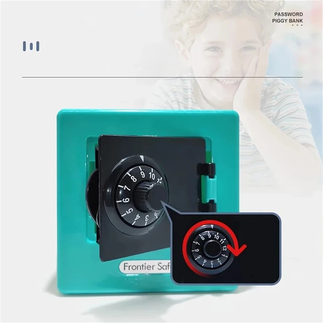 1pc Mini Atm Rotating Password Coin Bank Cash Storage Box Piggy Bank Automatic Deposit Banknote Coin Saving Birthday Gift 5
