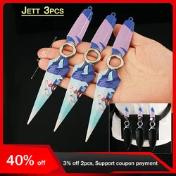 3pcs Valorant Kunai Jett Champions 2023 Kunai GO 17cm Metal Samurai Sword Cosplay Katana Weapon Model Toy Knife Gifts Toys Boys