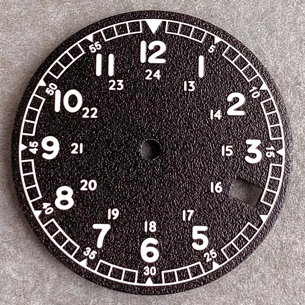 Textured Watch Dial in Black, White, and Peacock Blue - 29mm, No Logo, DIY Accessory Replacement