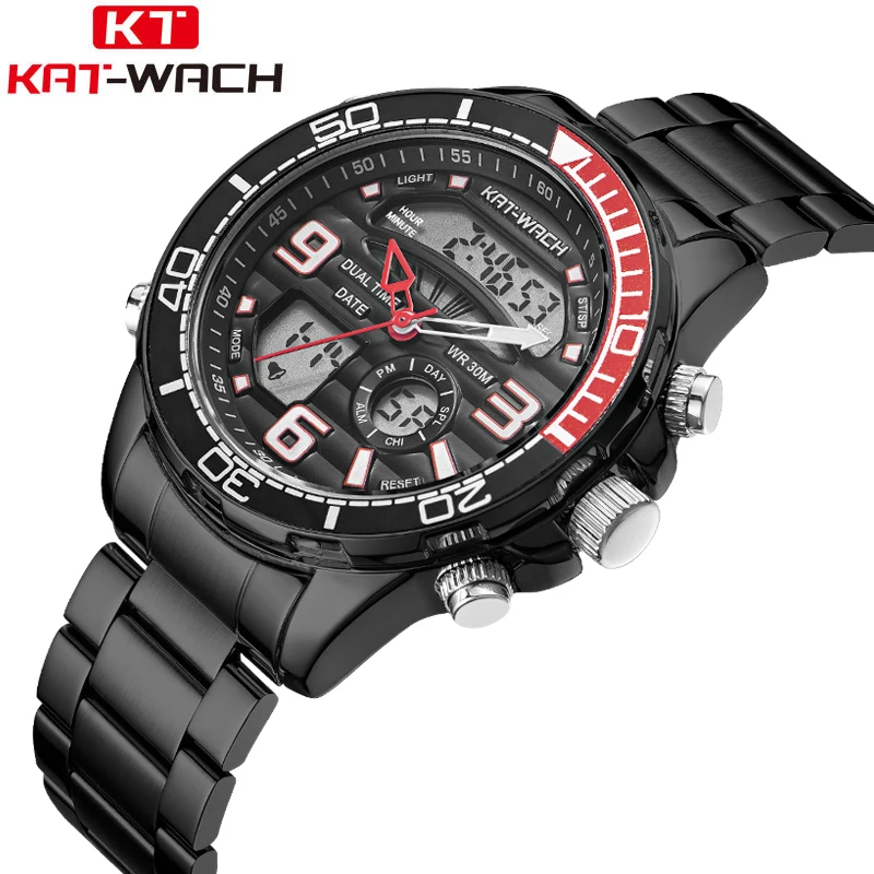 LED Outdoor Watch for Men Sports Watches KAT-WATCH Multifunction Alarm Military Clock Waterproof Digital Watches Reloj Hombre fanju fj3373 multifunction digital weather station lcd alarm clock