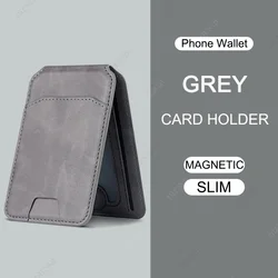 Magnetic PU Leather Wallet Phone Case with Stand and Card Holder (Grey)
