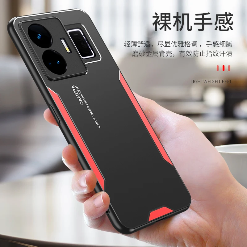 Cover Per Realme GT Neo5 / GT3 / GT 3 – Custodia TPU + PC Antiurto Con Anello Metallico 360° E Supporto Magnetico – Rosso - 2