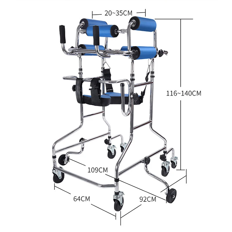 Rehabilitation Stand Equipped With Handbrake And Fitness Chair For Elderly People With Hemiplegia Caused By stroke