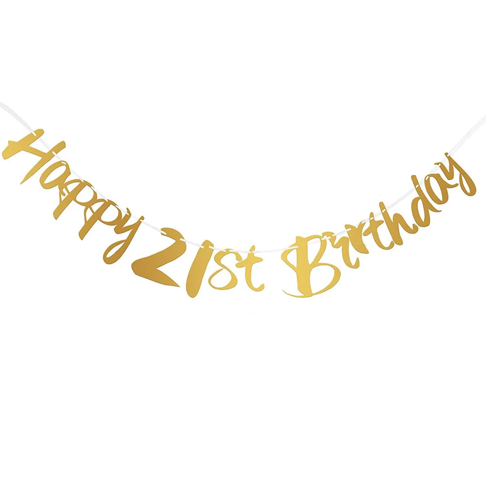 Elegant Black and Gold Paper Streamer Birthday and Anniversary Banner