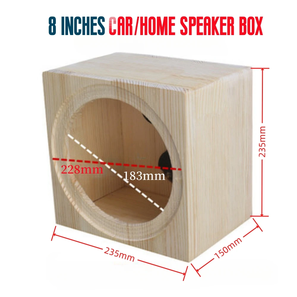 DIY Vehicle Audio Modification, Solid Wood Speaker Housing, 8-inch Car/Household High Pitched, Mid Pitched Subwoofer Empty Box