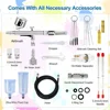 Airbrush Kit Dual-Action Gravity Airbrush Spray Gun with 0.2/0.3/0.5mm Needles Set 7cc/20cc/40cc Cup Air Hose and Cleaning Kit 2