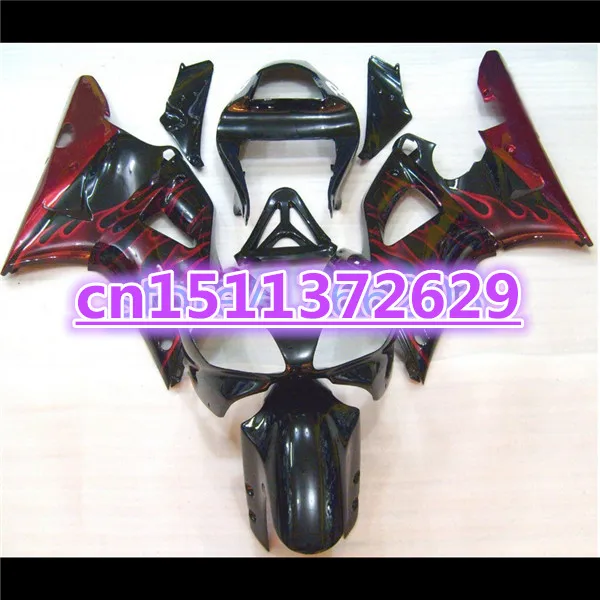 Per Yzfr1 2000 2001 Fiamme Rosse In Nero 00-01 Yzf1000 2000 2001 R1 Yzf R1 Yzf1000 2000-2001 Set Carenatura Abs Kit Plastica-D D D
