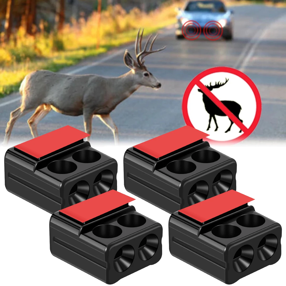 2 silbatos de ciervo para coche, sistema de alerta de animales, alarma de  sonido, ultrasónico, para coche, camión, motocicleta, repelente