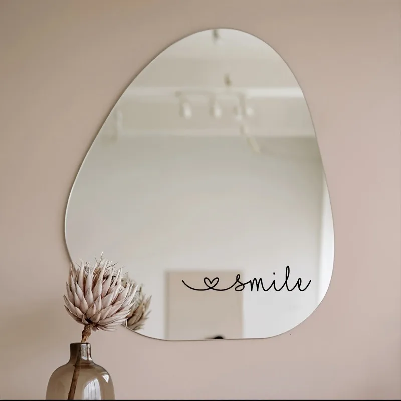 Smile Wall Mirror Sticker Wall Decals Pvc Mural Art Diy Poster For Wedding Wall Art Mural 1