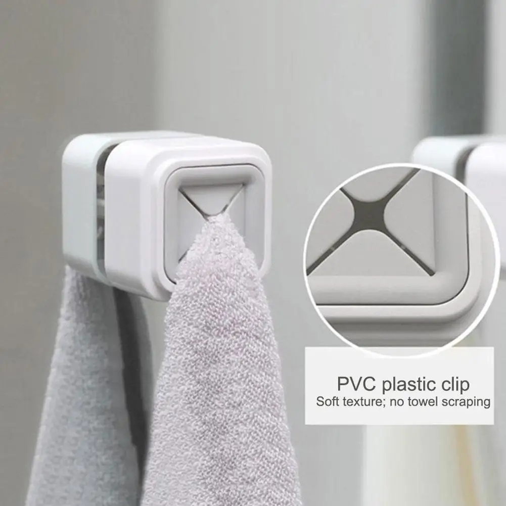 

Non Punching Towel Holder Storage Rack Space-saving Towel Wall Cloth Waterproof Stopper Organizer Bathroom Hook Kitchen Han U0L0