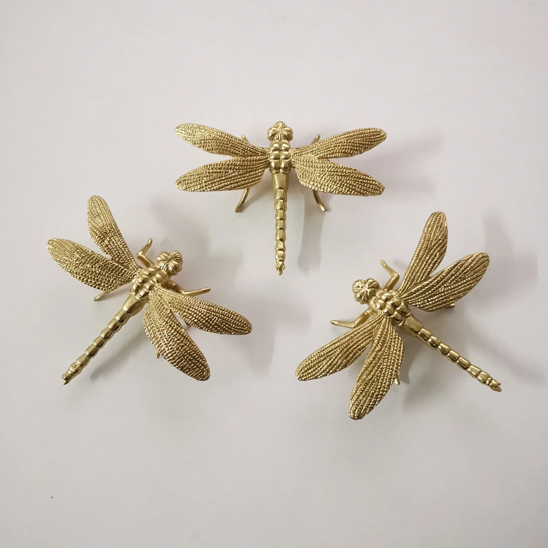Libélula Bronze Lidar com Gaveta de Cobre Puro Armário Maçaneta da Porta Faça Você Mesmo Móveis Ouro Puxa Alças 1pc