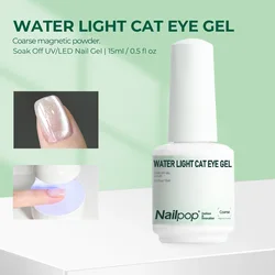 Nailpop 15ml Magnetic Cat Eye Gel Polish with Transparent Base Coat (Wat - Coarse)