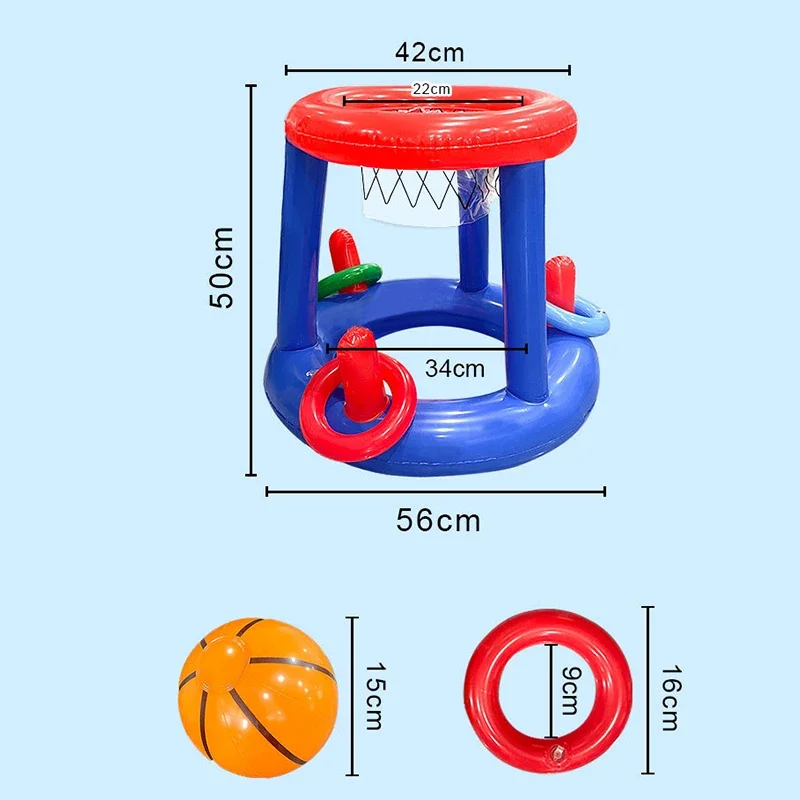 Floating Basketball Hoop Inflatable Ring Throwing Ferrule Game Interactive Water Sport Toy Party Favor Beach Fun Pool Accessorie