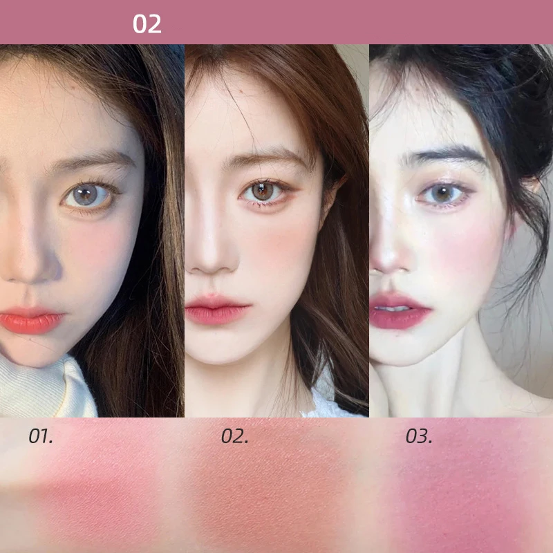 Blush Plate 3 Colors/set Ace Mineral Pigment Cheek Blusher Powder Makeup Professional Contour Shadow Powder Blusher Blush Powder Facial Blusher