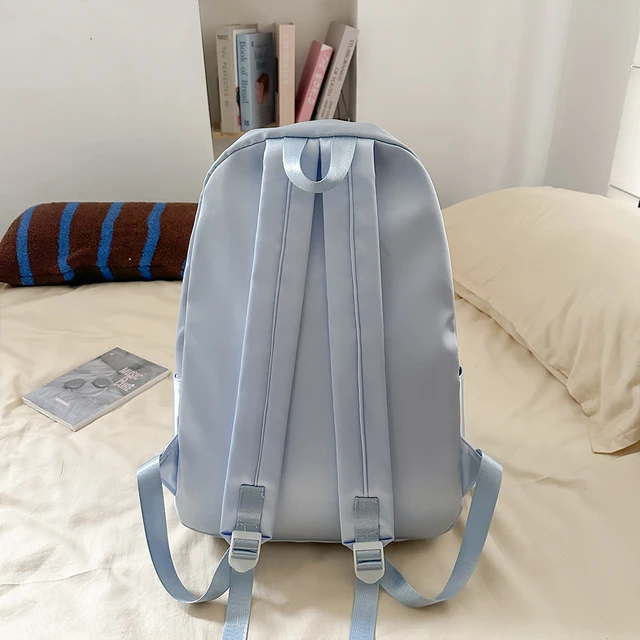 Backpack for College Students, High School, Large Capacity Travel Backpack, Solid Color, Simple Computer Backpack 2