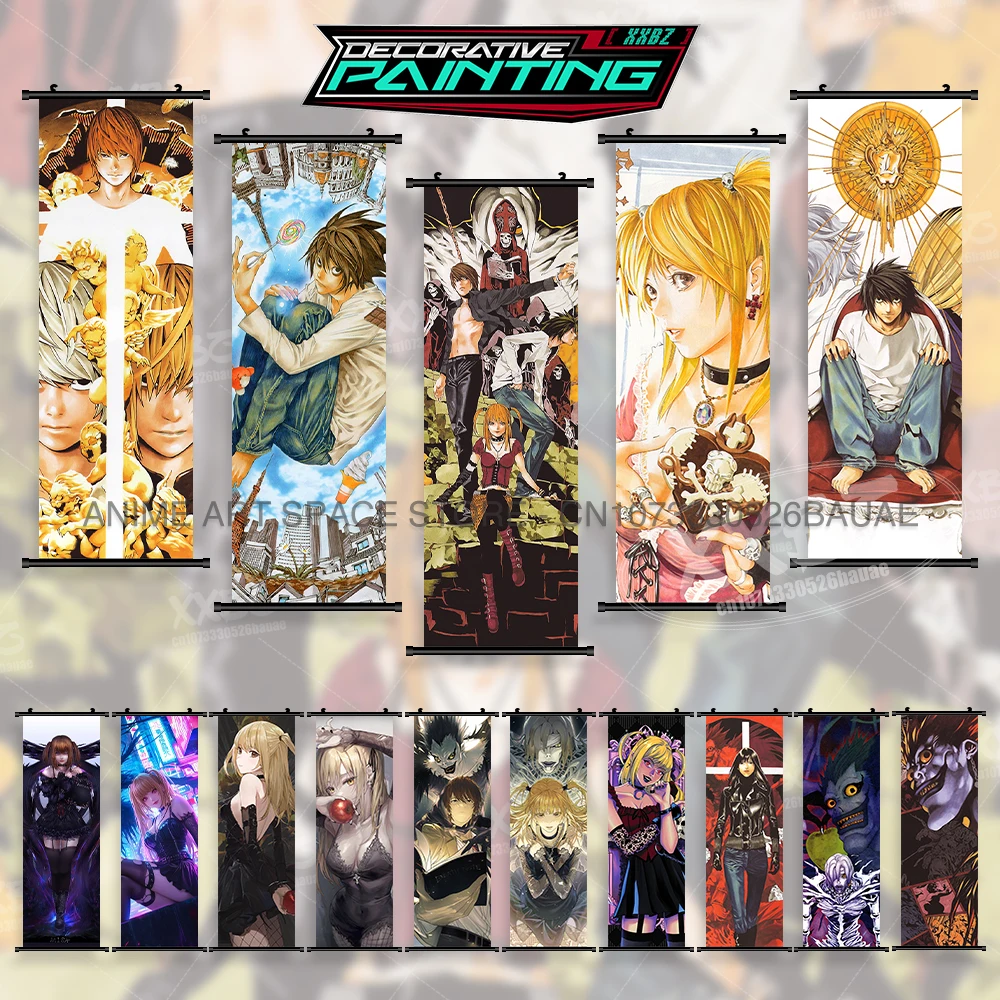 Death Note Anime Nostalgia Hanging Poster - Home Decoration Wall Art Mural Featuring Yagami Light and Ryuk